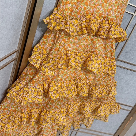 MAJE Rissol Floral Ruffle Sleeveless Cotton Dress US Size Small - Picture 8 of 16